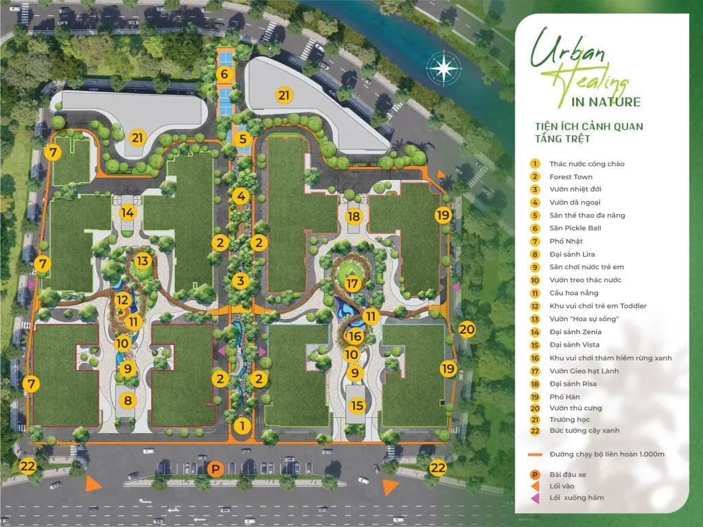 Bản đồ tiện ích nội khu Urban Farming dự án La Pura