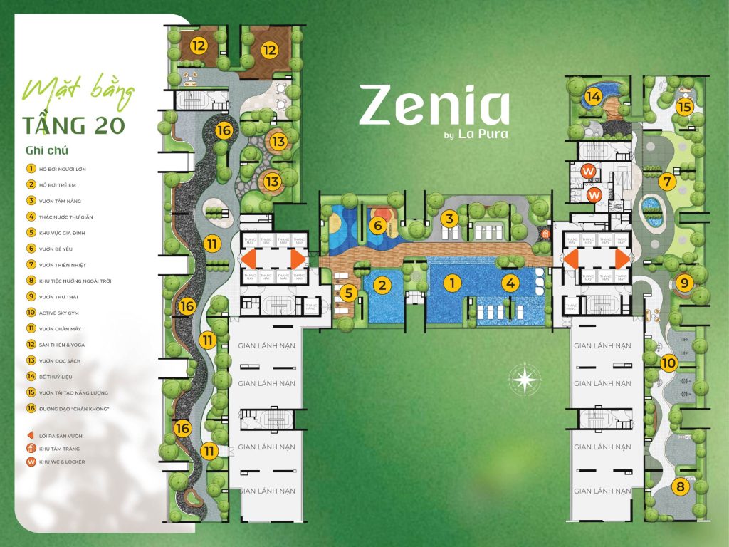 Mặt bằng tầng 20 tòa Zenia dự án La Pura
