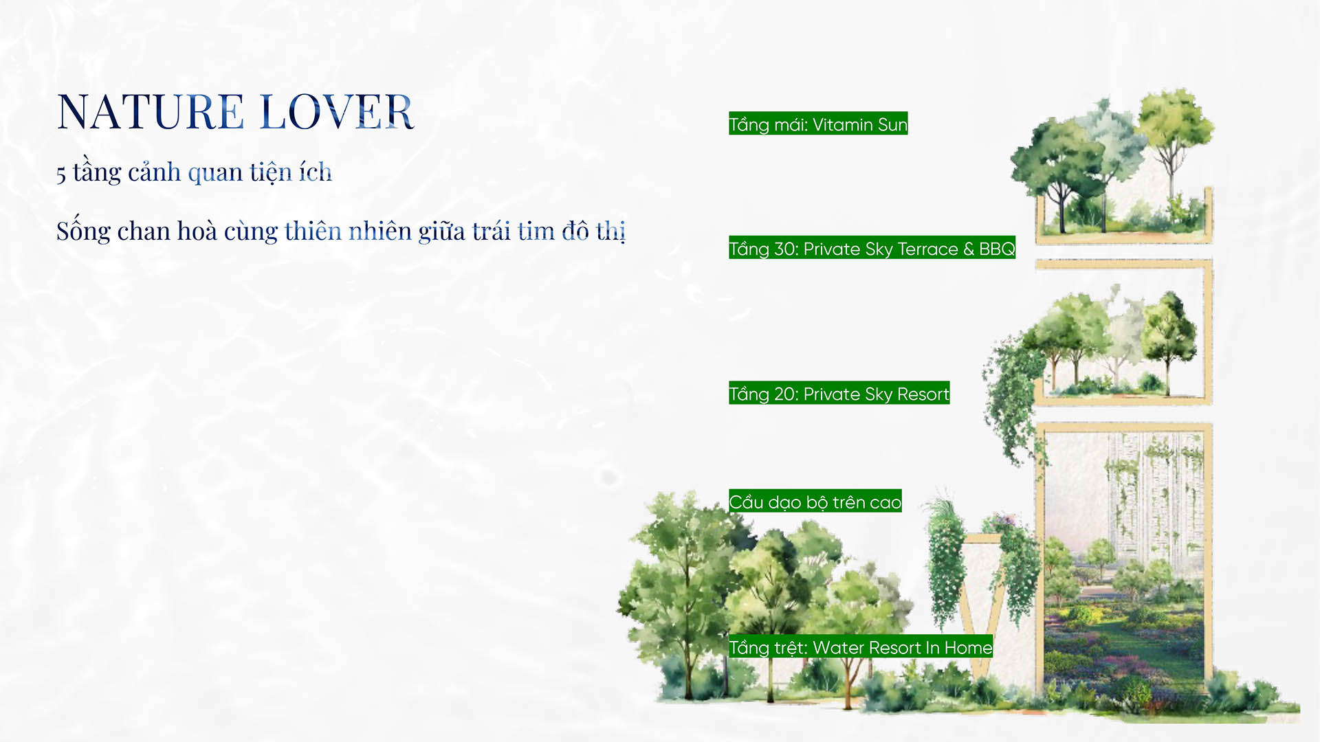 Tiện ích Nature Lover không gian xanh dự án Monrei Saigon